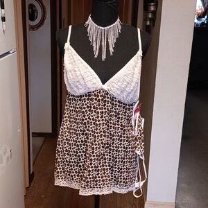 SPREE PINK LACE LEOPARD BABY DOLL